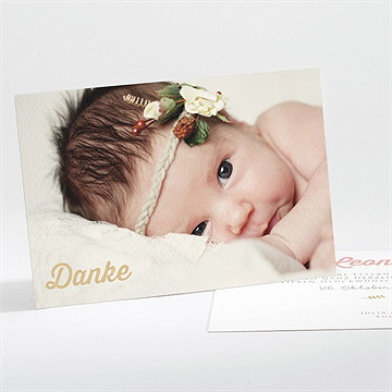 Dankeskarte Geburt Blumen Alphabet