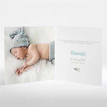 Geburtskarte Blumen Initial - Vue 2