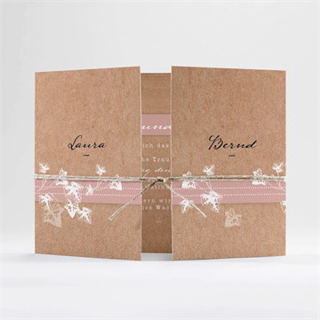 Hochzeitseinladung mit efeu gebunden