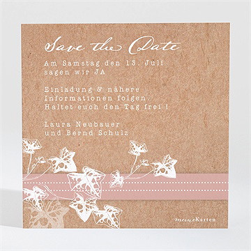 Save The Date Karte Mit Efeu Gebunden 2