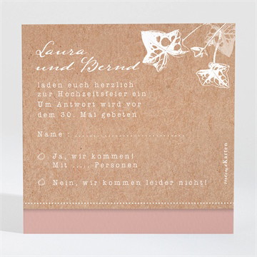 Antwortkarte Hochzeit mit efeu gebunden