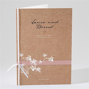 Kirchenheft Hochzeit mit efeu gebunden