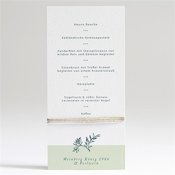 Menükarte Hochzeit Greenery - Vue 2