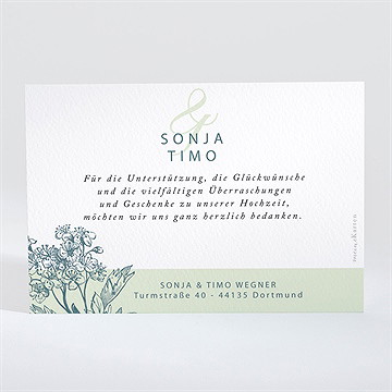 Dankeskarte Hochzeit Greenery - Vue 2