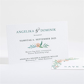 Save the Date Karte wilde rose