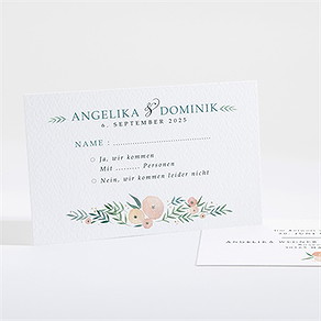 Antwortkarte Hochzeit wilde rose