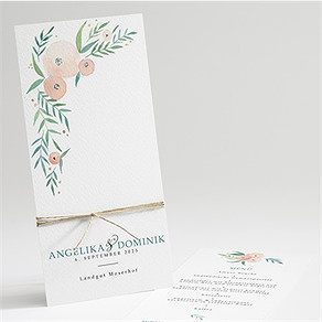 Menükarte Hochzeit wilde rose