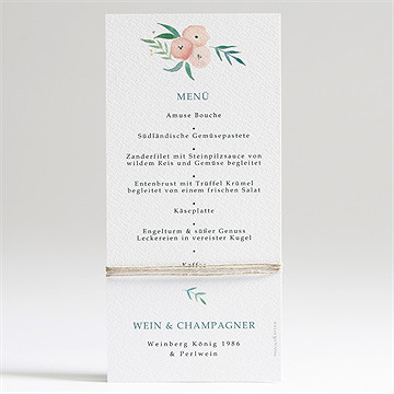 Menükarte Hochzeit Wilde Rose - Vue 2