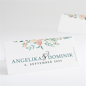 Tischkarte Hochzeit wilde rose