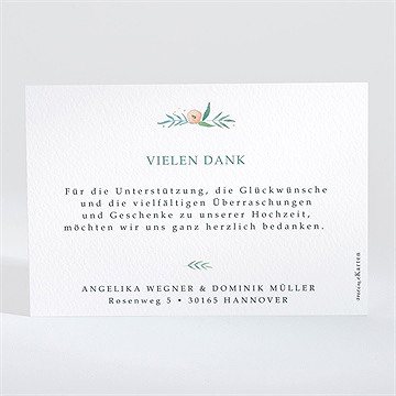 Dankeskarte Hochzeit Wilde Rose - Vue 2
