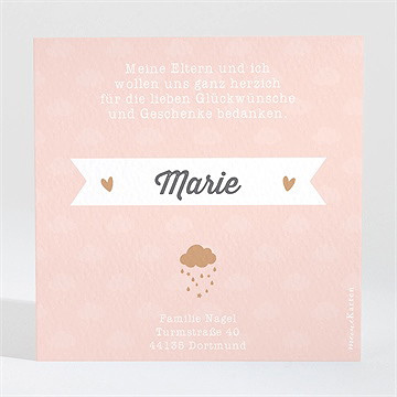 Dankeskarte Geburt Schneewolken - Vue 2