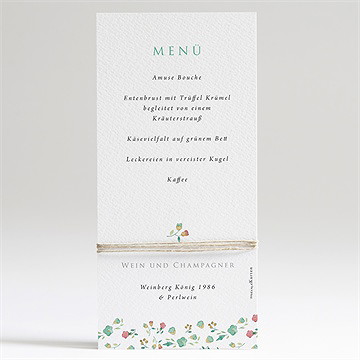 Menükarte Hochzeit Girlande - Vue 2