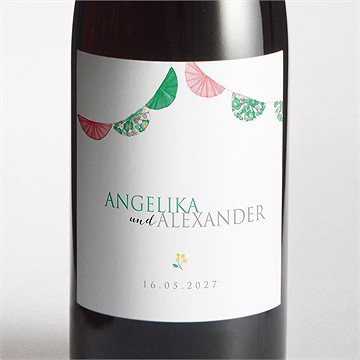 Flaschenetikett Hochzeit girlande