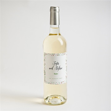 Flaschenetikett Hochzeit blumenwiese - vue 2