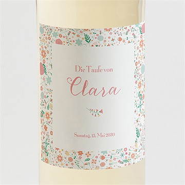 Flaschenetikett Taufe Liberty Kreuz