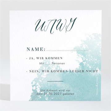 Antwortkarte Hochzeit wald aquarell