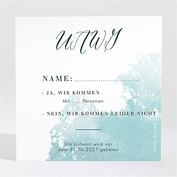 Antwortkarte Hochzeit wald aquarell