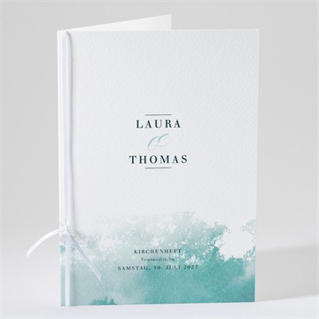 Kirchenheft Hochzeit wald aquarell