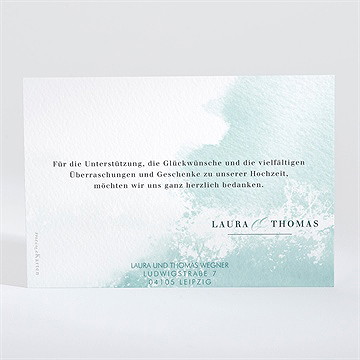 Dankeskarte Hochzeit Wald Aquarell - Vue 2