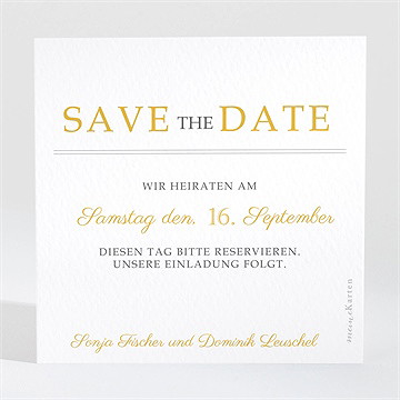 Save The Date Karte Der Goldene Tag