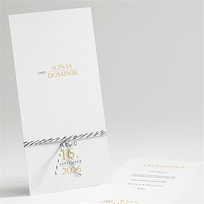 Menükarte Hochzeit der goldene tag