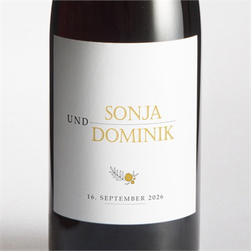 Flaschenetikett Hochzeit der goldene tag