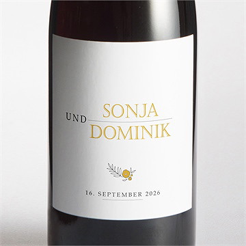 Flaschenetikett Hochzeit der goldene tag