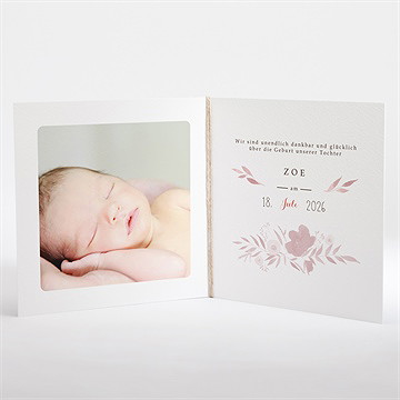 Geburtskarte blumen aquarell - Vue 2