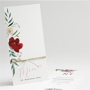 Menükarte Hochzeit mohnblumen