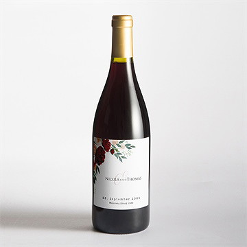 Flaschenetikett Hochzeit mohnblumen - vue 2