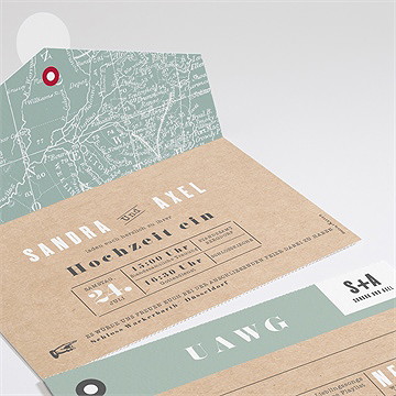 Hochzeitseinladung flugticket - Vue 2