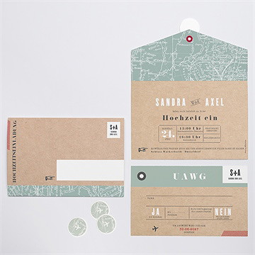 Hochzeitseinladung flugticket - vue 3