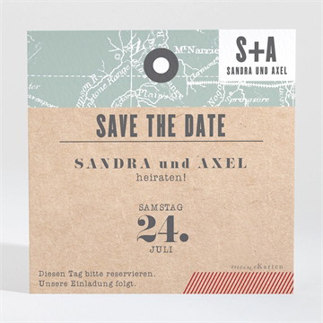 Save the Date Karte flugticket