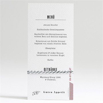 Menükarte Hochzeit flugticket - Vue 2