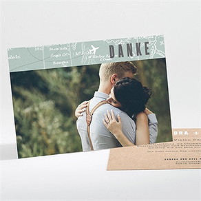 Dankeskarte Hochzeit flugticket
