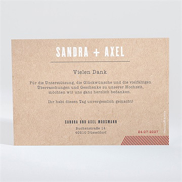 Dankeskarte Hochzeit flugticket - Vue 2