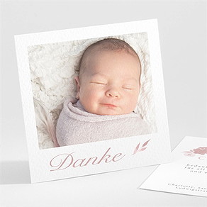 Dankeskarte Geburt kleine rose