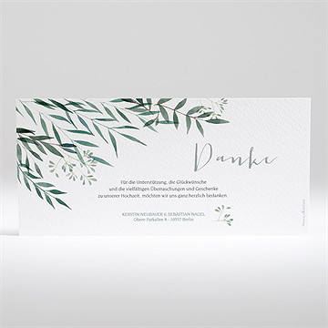 Dankeskarte Hochzeit Olivenzweig - Vue 2