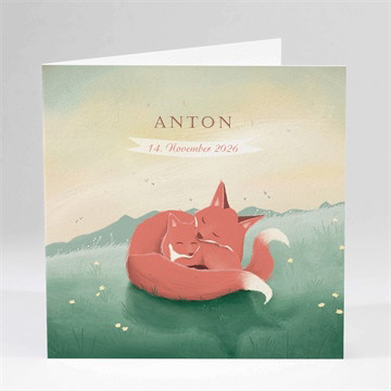 Geburtskarte fuchsfamilie