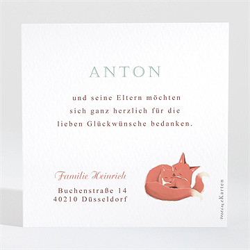 Dankeskarte Geburt Fuchsfamilie - Vue 2