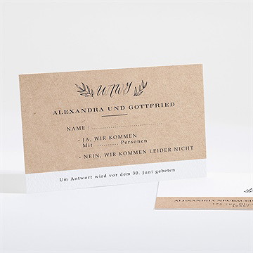 Antwortkarte Hochzeit schick mit schleife