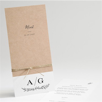 Menükarte Hochzeit schick mit schleife