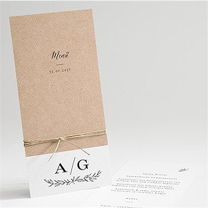 Menükarte Hochzeit schick mit schleife