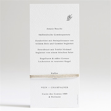 Menükarte Hochzeit schick mit schleife - Vue 2