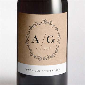 Flaschenetikett Hochzeit schick mit schleife