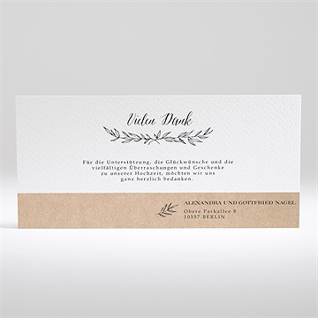 Dankeskarte Hochzeit schick mit schleife - Vue 2