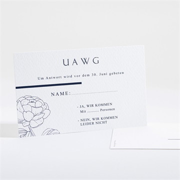 Antwortkarte Hochzeit pfingstrose