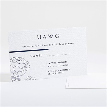 Antwortkarte Hochzeit pfingstrose