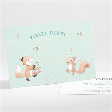 Dankeskarte Geburt süße musikkapelle