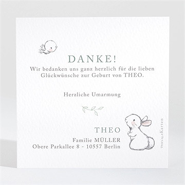Dankeskarte Geburt Häschen Hüpf - Vue 2